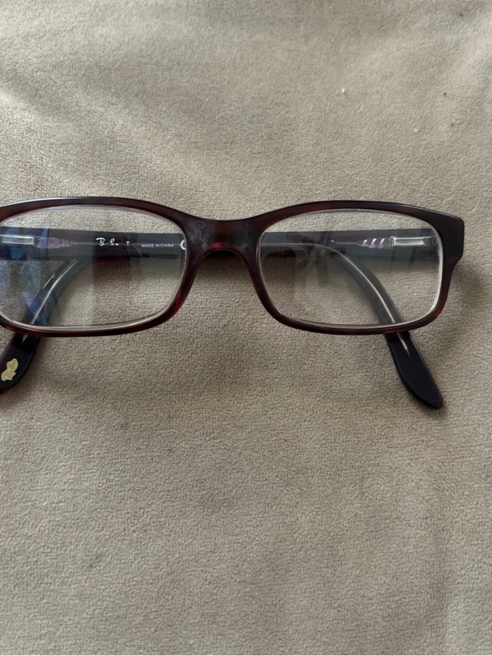 Ray-Ban Rectangular Glasses in Dark Tortoiseshell Brown